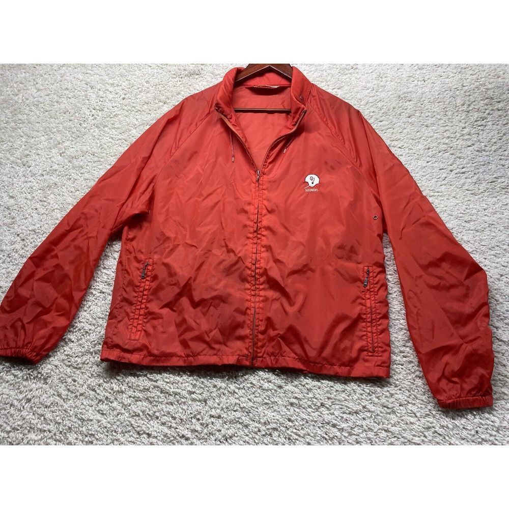 Vintage White Stag Oklahoma Sooners Hooded Windbreaker Jacket Men's  XL